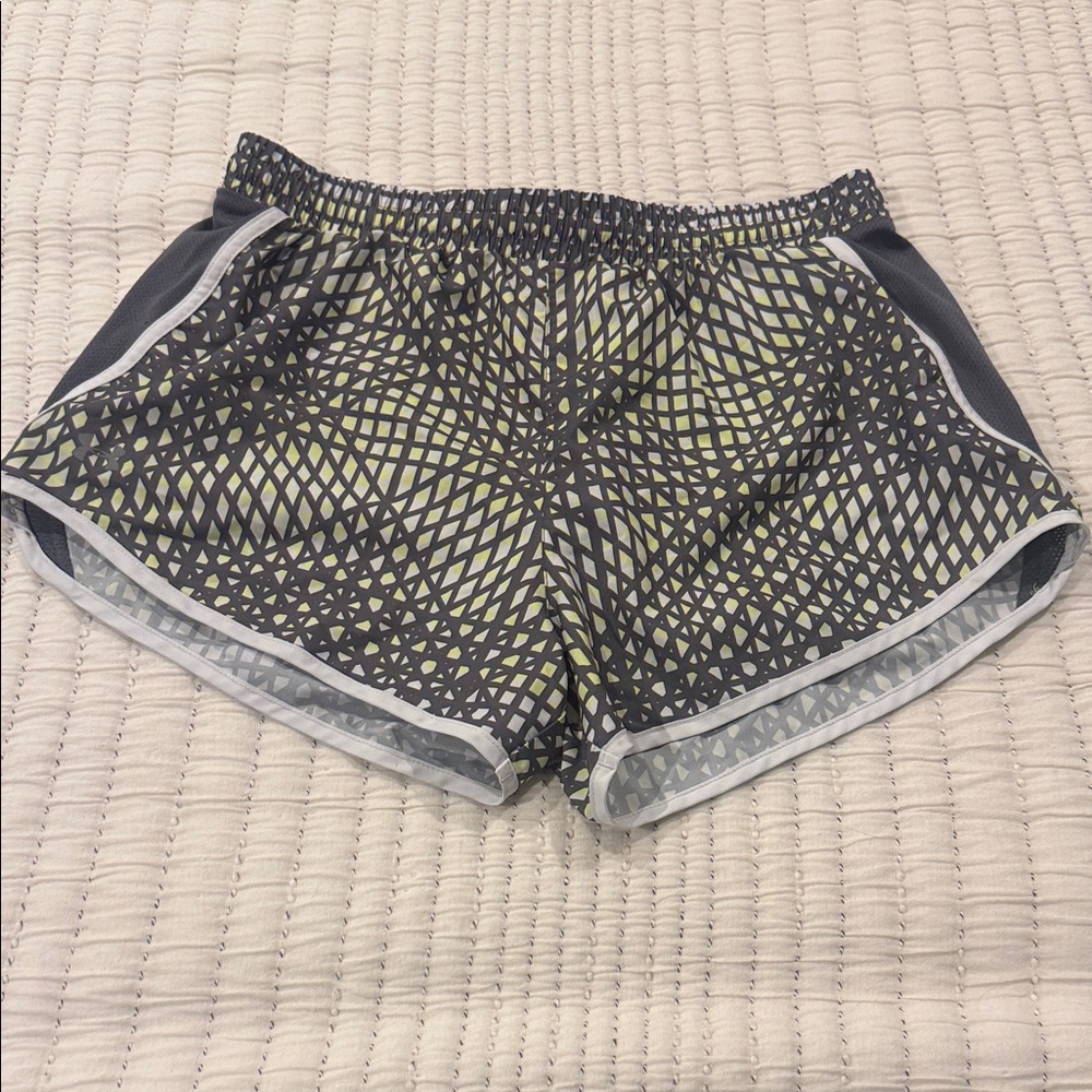 Under Armour Black and Yellow Patterned Women's Athletic Shorts